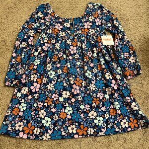 FabKids long sleeve girls Dress floral pink blue size medium 8 new with tags